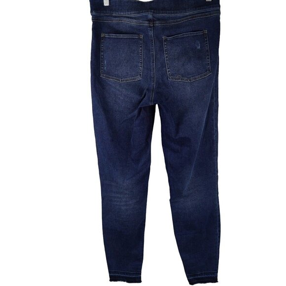 Spanx Womens Distressed Skinny Jeans Dark Wash Size L Cotton Blend Casual Style - Picture 2 of 9